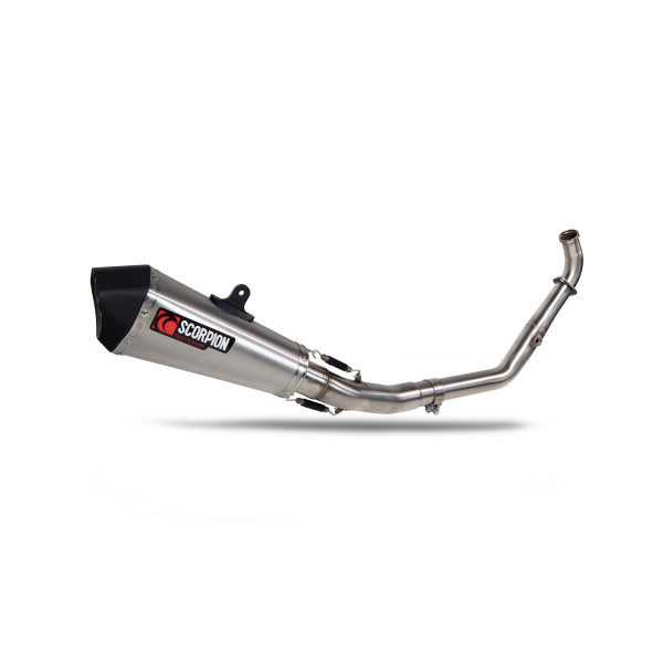 Scorpion Exhaust Yamaha YZF-R125 Euro 5+ / R15 V4 M 2024 - 2025 Serket Taper Full System Brushed Stainless Steel Sleeve
